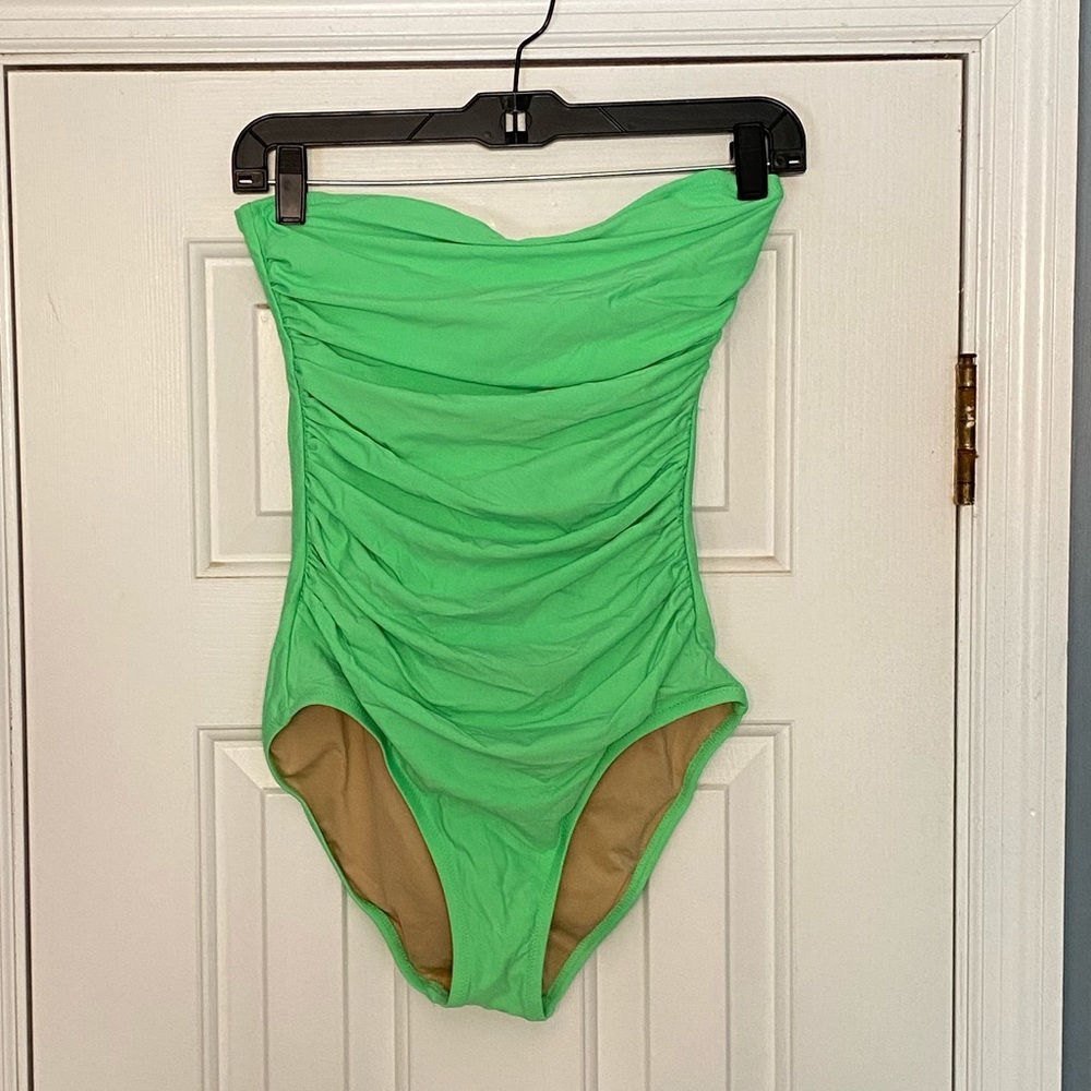 J Crew Ruched bandeau one-piece swimsuit